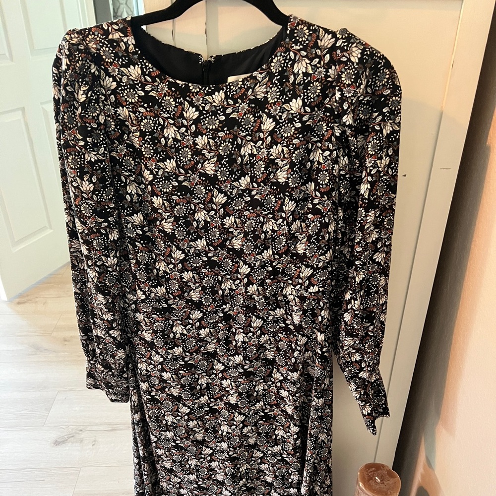 Loft Floral Midi Dress with front slit